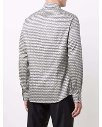 Emporio Armani Geometric Print Long Sleeve Shirt