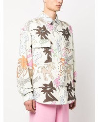 Palm Angels Graphic Print Long Sleeve Shirt