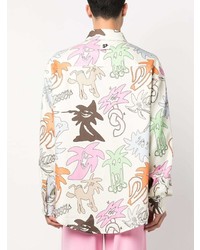 Palm Angels Graphic Print Long Sleeve Shirt