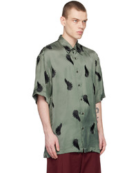 Dries Van Noten Green Embroidered Shirt