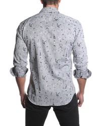 Jared Lang Long Sleeve Printed Semi Fitted Shirt