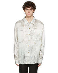 Tom Wood Off White Green Floral Shirt