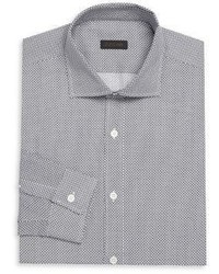 Z Zegna Printed Cotton Long Sleeve Shirt