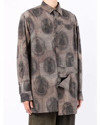 Ziggy Chen Scholar Print Cotton Shirt