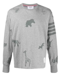 Thom Browne All Over Icon Print Longsleeved T Shirt