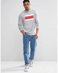 Asos Brand Long Sleeve T Shirt With Flag Print