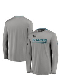 FANATICS Branded Grayteal San Jose Sharks Special Edition Locker Room Long Sleeve T Shirt