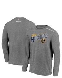 FANATICS Branded Heather Charcoal Denver Nuggets 2021 Noches Ene Be A Authentic Shooting Long Sleeve T Shirt