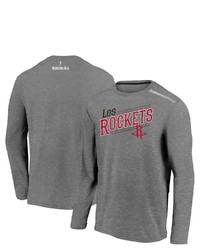 FANATICS Branded Heather Charcoal Houston Rockets 2021 Noches Ene Be A Authentic Shooting Long Sleeve T Shirt At Nordstrom