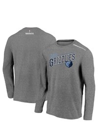 FANATICS Branded Heather Charcoal Memphis Grizzlies 2021 Noches Ene Be A Authentic Shooting Long Sleeve T Shirt