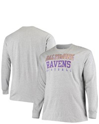 FANATICS Branded Heathered Gray Baltimore Ravens Big T Sleeve T Shirt In Heather Gray At Nordstrom