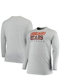 FANATICS Branded Heathered Gray Chicago Bears Big T Sleeve T Shirt