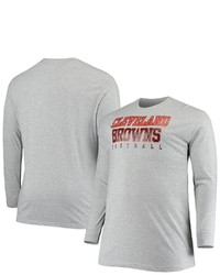 FANATICS Branded Heathered Gray Cleveland Browns Big T Sleeve T Shirt