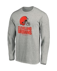FANATICS Branded Heathered Gray Cleveland Browns Team Lockup Long Sleeve T Shirt