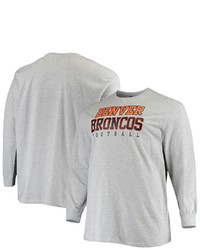 FANATICS Branded Heathered Gray Denver Broncos Big T Sleeve T Shirt