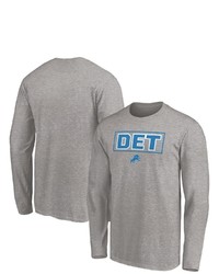 FANATICS Branded Heathered Gray Detroit Lions Squad Long Sleeve T Shirt In Heather Gray At Nordstrom