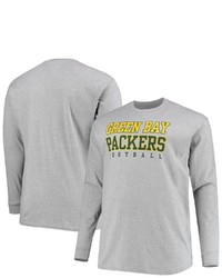 FANATICS Branded Heathered Gray Green Bay Packers Big T Sleeve T Shirt