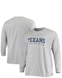 FANATICS Branded Heathered Gray Houston Texans Big T Sleeve T Shirt