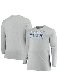 FANATICS Branded Heathered Gray Indianapolis Colts Big T Sleeve T Shirt