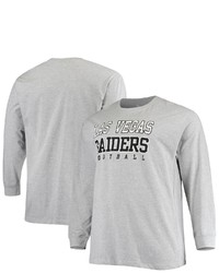 FANATICS Branded Heathered Gray Las Vegas Raiders Big T Sleeve T Shirt