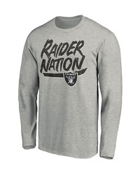FANATICS Branded Heathered Gray Las Vegas Raiders Hometown Long Sleeve T Shirt