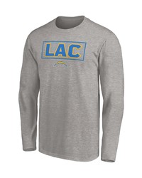 FANATICS Branded Heathered Gray Los Angeles Chargers Squad Long Sleeve T Shirt