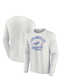 FANATICS Branded Heathered Gray Los Angeles Dodgers True Classics Game Maker Long Sleeve T Shirt In Heather Gray At Nordstrom