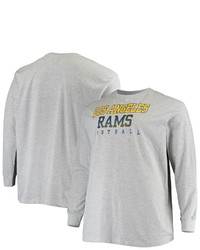 FANATICS Branded Heathered Gray Los Angeles Rams Big T Sleeve T Shirt