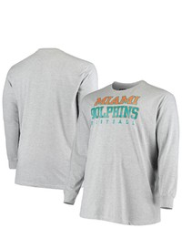 FANATICS Branded Heathered Gray Miami Dolphins Big T Sleeve T Shirt