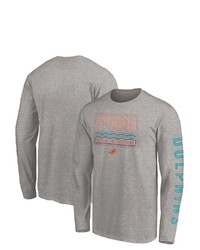 FANATICS Branded Heathered Gray Miami Dolphins Hometown Collection Facemask Long Sleeve T Shirt