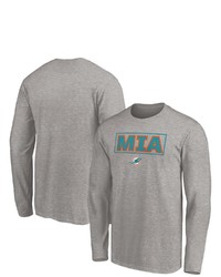 FANATICS Branded Heathered Gray Miami Dolphins Squad Long Sleeve T Shirt In Heather Gray At Nordstrom