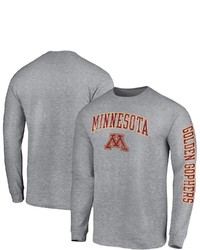 FANATICS Branded Heathered Gray Minnesota Golden Gophers Arch Over Logo 2 Hit Long Sleeve T Shirt In Heather Gray At Nordstrom