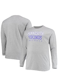 FANATICS Branded Heathered Gray Minnesota Vikings Big T Sleeve T Shirt