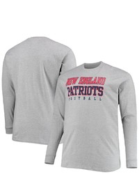 FANATICS Branded Heathered Gray New England Patriots Big T Sleeve T Shirt