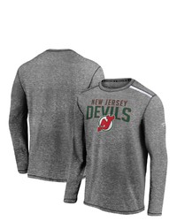FANATICS Branded Heathered Gray New Jersey Devils Special Edition Long Sleeve T Shirt