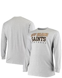 FANATICS Branded Heathered Gray New Orleans Saints Big T Sleeve T Shirt