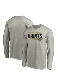 FANATICS Branded Heathered Gray New Orleans Saints Big Tall On Long Sleeve T Shirt