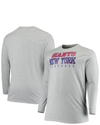 FANATICS Branded Heathered Gray New York Giants Big T Sleeve T Shirt