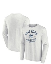 FANATICS Branded Heathered Gray New York Yankees True Classics Game Maker Long Sleeve T Shirt In Heather Gray At Nordstrom