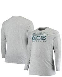 FANATICS Branded Heathered Gray Philadelphia Eagles Big T Sleeve T Shirt