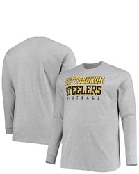 FANATICS Branded Heathered Gray Pittsburgh Ers Big T Sleeve T Shirt