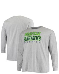 FANATICS Branded Heathered Gray Seattle Seahawks Big T Sleeve T Shirt