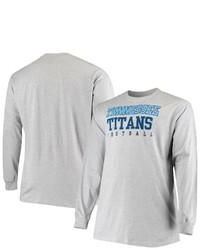 FANATICS Branded Heathered Gray Tennessee Titans Big T Sleeve T Shirt