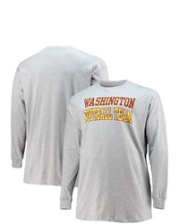 FANATICS Branded Heathered Gray Washington Football Team Big T Sleeve T Shirt