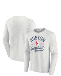 FANATICS Branded Oatmeal Boston Red Sox True Classics Game Maker Long Sleeve T Shirt In Heather Gray At Nordstrom