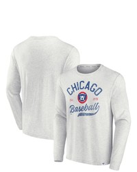FANATICS Branded Oatmeal Chicago Cubs True Classics Game Maker Long Sleeve T Shirt In Heather Gray At Nordstrom