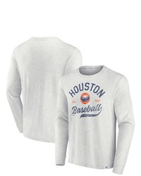 FANATICS Branded Oatmeal Houston Astros True Classics Game Maker Long Sleeve T Shirt In Heather Gray At Nordstrom