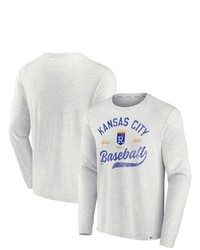 FANATICS Branded Oatmeal Kansas City Royals True Classics Game Maker Long Sleeve T Shirt In Heather Gray At Nordstrom