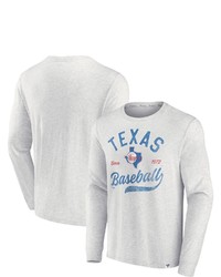 FANATICS Branded Oatmeal Texas Rangers True Classics Game Maker Long Sleeve T Shirt In Heather Gray At Nordstrom