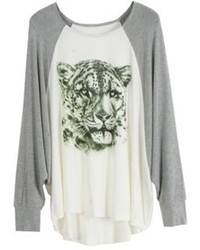 ChicNova Casual Tiger Head Printed Cotton T Shirt